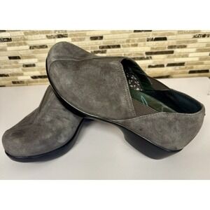 Dansko Clogs Women's 47 Gray Professional Suede Leather Nurse Shoes Slip On